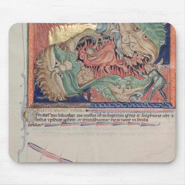 The jaws of Hell swallowing the red dragon Mouse Mat (Front)