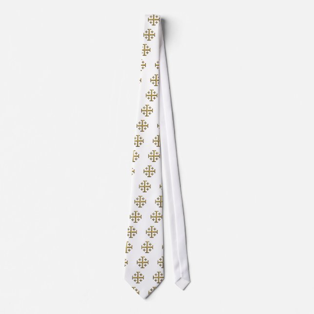 The Jerusalem Cross - Gold Beveled Edition Tie (Front)