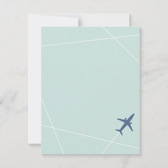 The Jet Set Stationery - Aqua Note Card (Front)