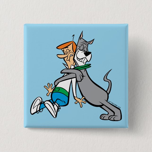 The Jetsons | George & Astro Hug 15 Cm Square Badge (Front)