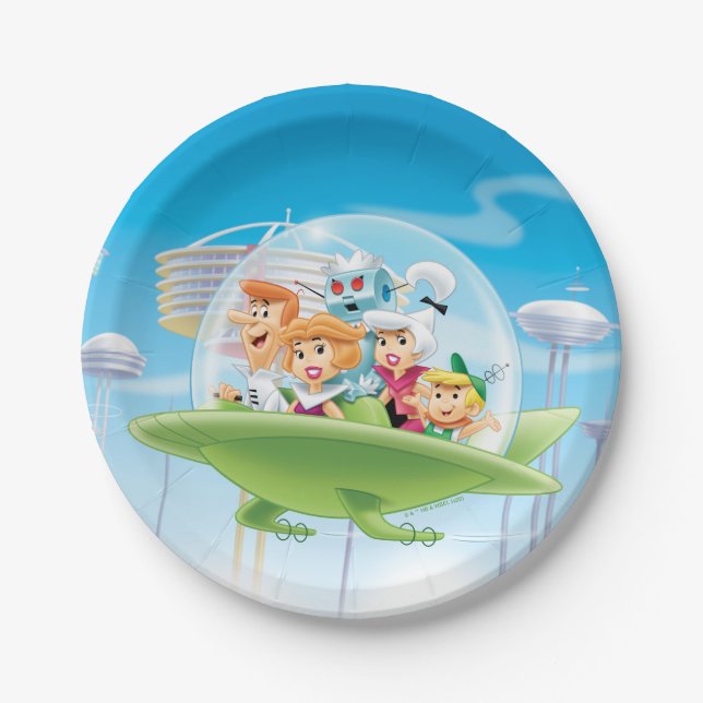 The Jetsons | The Family Flying Car Paper Plate (Front)