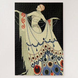“The Jewelled Gown” Art Deco by Jose Carlos Jigsaw Puzzle