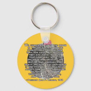 The JFK Quote That Sent Humans to the Moon Key Ring