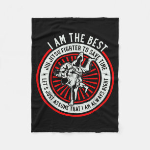 the Jiu Jitsu Fighter - Funny Brazilian Jiu Jitsu Fleece Blanket