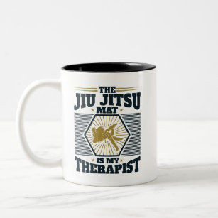 The Jiu Jitsu Mat Is My Therapist Two-Tone Coffee Mug