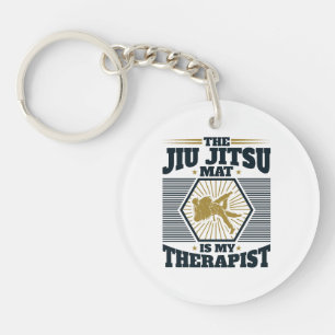 The Jiu Jitsu Mat Is My Therapist Key Ring
