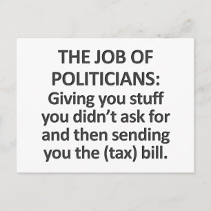 The job of politicians postcard