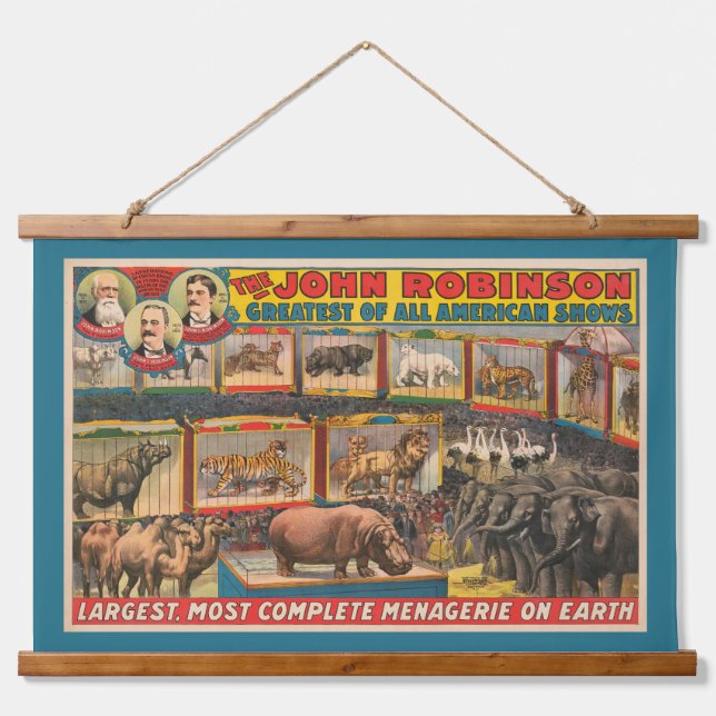 The John Robinson Largest, Most Complete Menagerie Hanging Tapestry (Front)