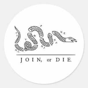 The Join or Die Classic Round Sticker