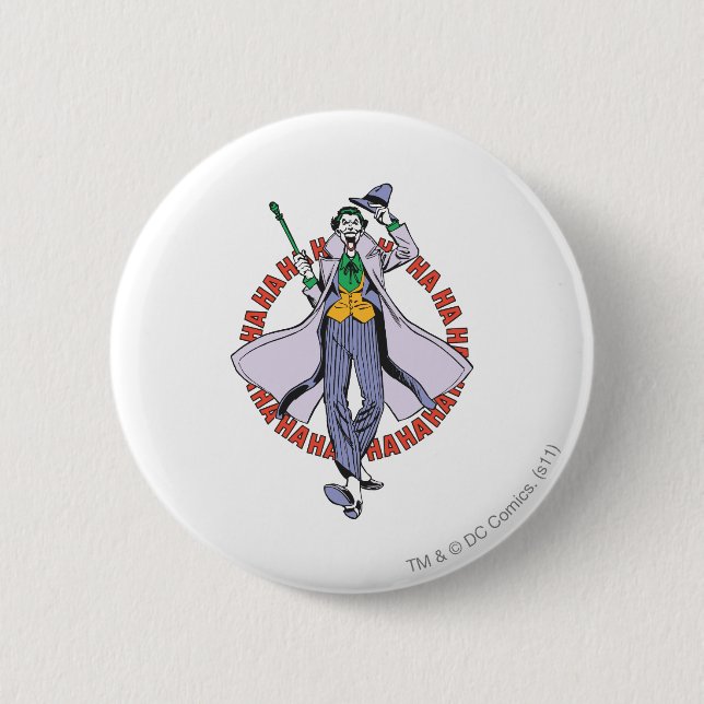 The Joker Cackles 6 Cm Round Badge (Front)