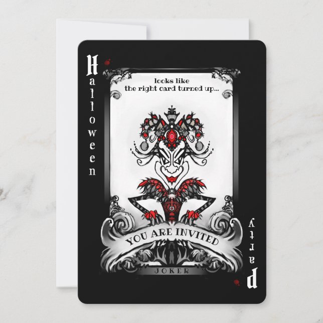 The Joker Card Halloween Party Invitation (Front)