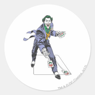 The Joker Casts Cards Classic Round Sticker