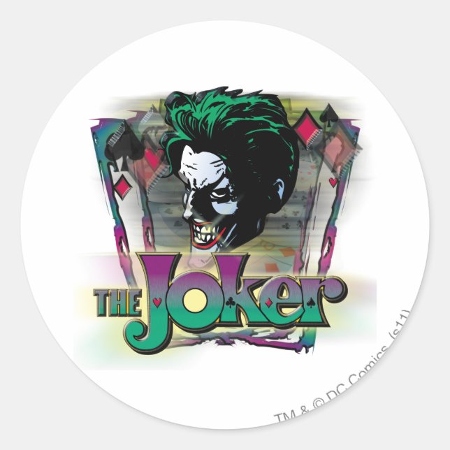 The Joker - Face and Logo Classic Round Sticker (Front)