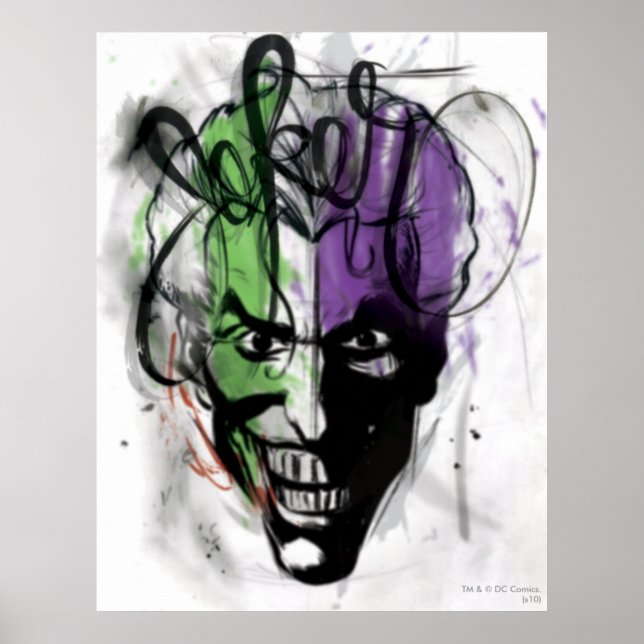 The Joker Neon Airbrush Portrait Poster (Front)