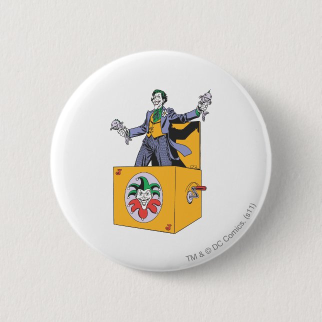 The Joker Out of the Box 6 Cm Round Badge (Front)