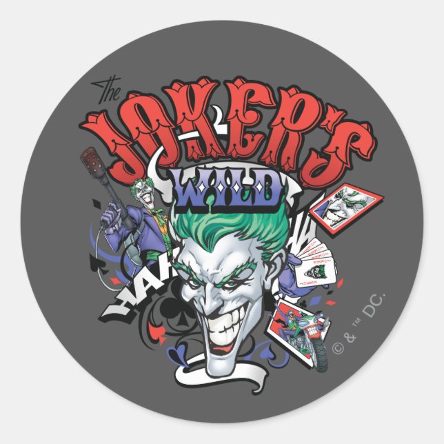 The Joker's Wild Classic Round Sticker (Front)