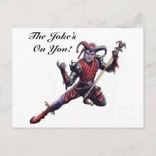 The Joke's On You Evil Jester Spirit and Staff Postcard