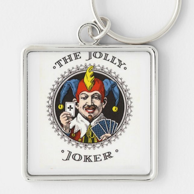The jolly joker playing card graphic key ring (Front)