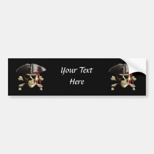 The Jolly Roger Pirate Skull Bumper Sticker