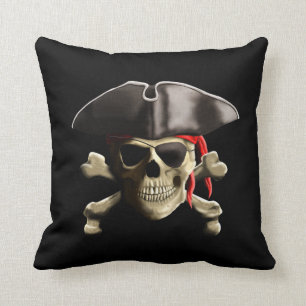 The Jolly Roger Pirate Skull Cushion