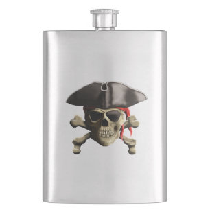 The Jolly Roger Pirate Skull Hip Flask