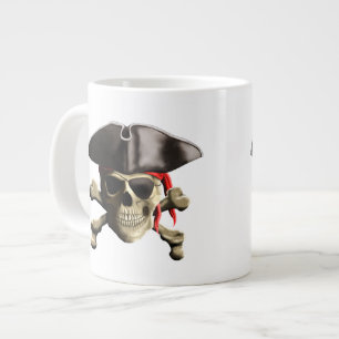 The Jolly Roger Pirate Skull Large Coffee Mug