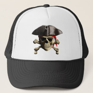 The Jolly Roger Pirate Skull Trucker Hat