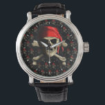 The Jolly Roger Watch<br><div class="desc">Original classic Skull and Crossbones,  The Jolly Rodger”,  with red bandanna rag.</div>