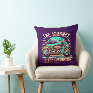 The Journey Is the Destination: Vintage Motorcycle Cushion
