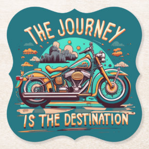 The Journey Is the Destination: Vintage Motorcycle Paper Coaster
