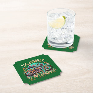The Journey Is the Destination: Vintage Motorcycle Paper Coaster