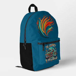The Journey Is the Destination: Vintage Motorcycle Printed Backpack