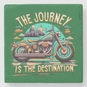 The Journey Is the Destination: Vintage Motorcycle Stone Coaster