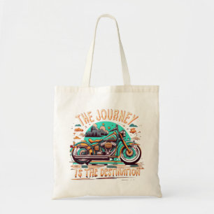 The Journey Is the Destination: Vintage Motorcycle Tote Bag