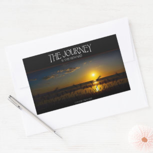 "The Journey is the Reward" Inspirational Quote Rectangular Sticker