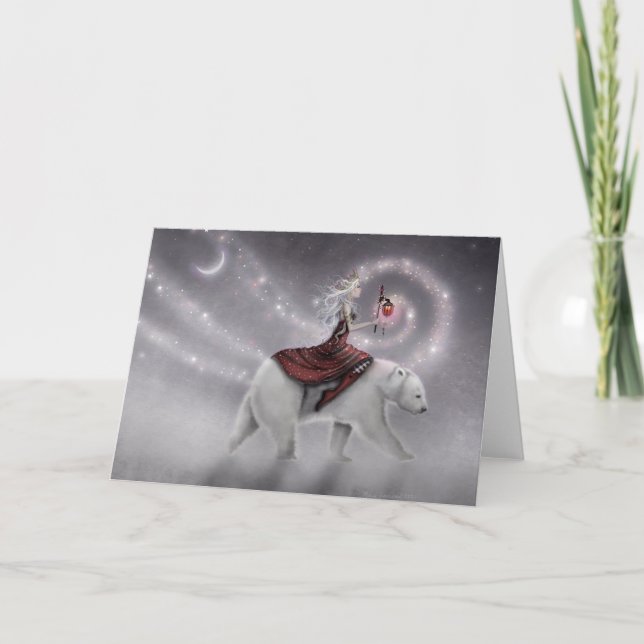 The Journey Maiden and Polar Bear Fantasy Art Card (Front)