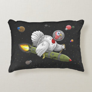 The Journey of the Rocket Turkey Decorative Cushion