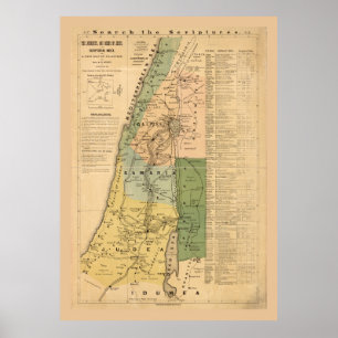 The Journeys and Deeds of Jesus Map (1881) Poster