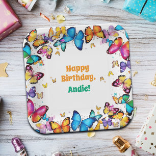 The Joy of Butterflies Birthday Party Paper Plate