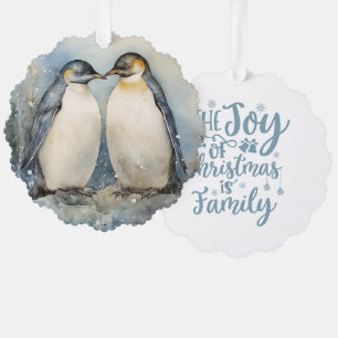 The Joy of Christmas Is Family Penguins Tree Decoration Card