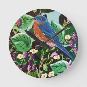 The Joy of Jam Bluebird Round Clock