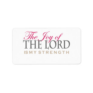 The joy of the Lord, customisable gifts Label