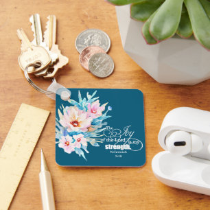 The Joy of the Lord floral Key Ring