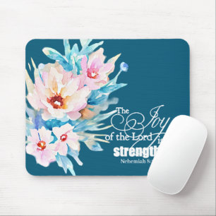 The Joy of the Lord floral Mouse Mat