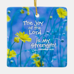 The Joy of the Lord is my Strength, Christmas Ceramic Tree Decoration