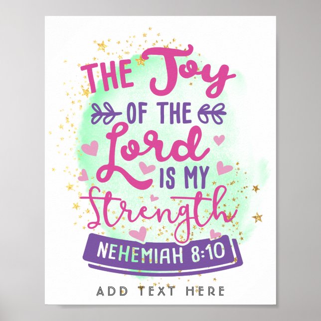 The Joy Of The Lord Is My Strength Personalised Poster (Front)