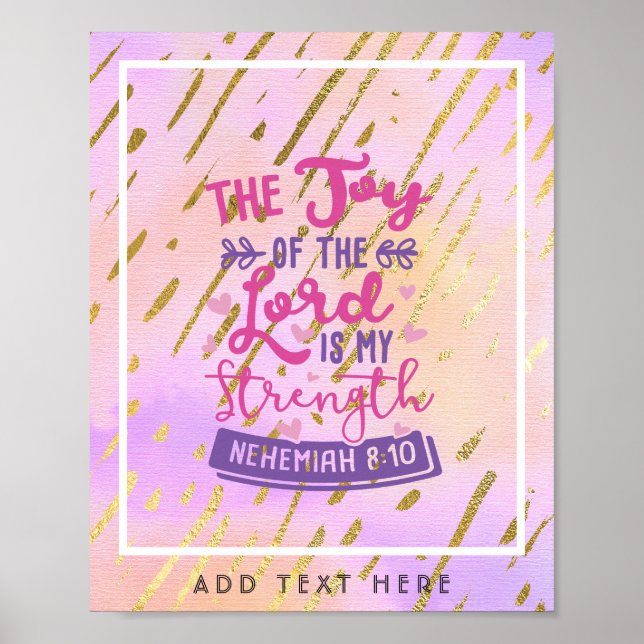 The Joy Of The Lord Is My Strength Personalised Poster (Front)
