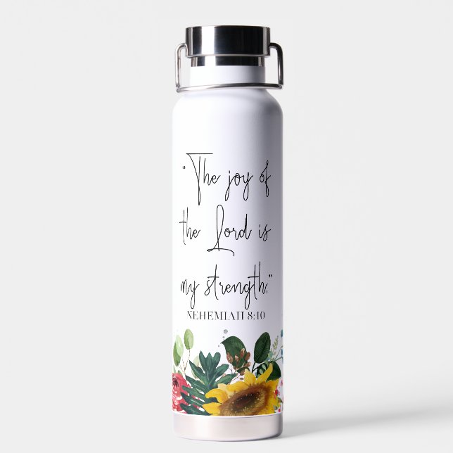 The joy of the Lord is my strength. Tumbler Water Bottle (Back)