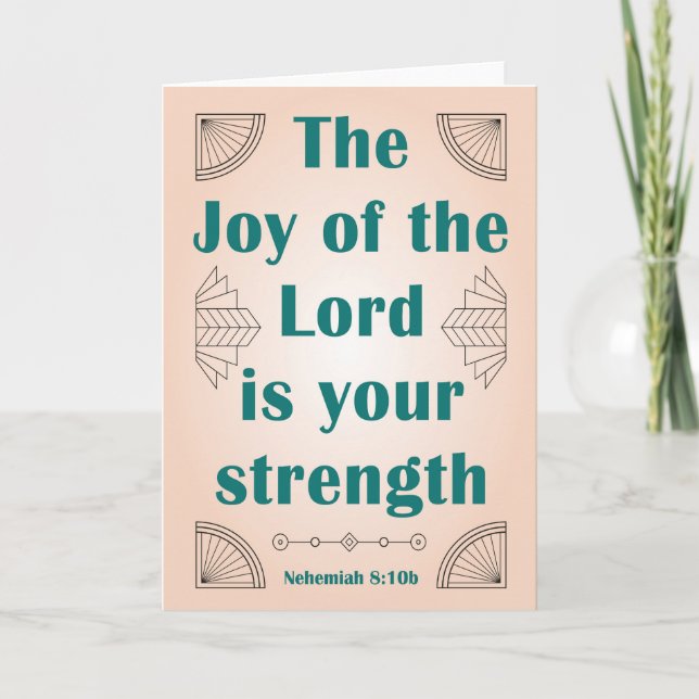 The Joy of the Lord is Your Strength ArtDeco Thank You Card (Front)