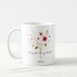The Joy of the lord minimalist floral Coffee Mug